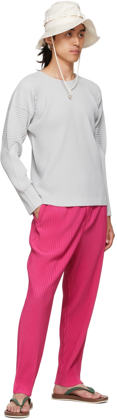 Homme Plissé Issey Miyake Pink Monthly Color June Trousers Homme 