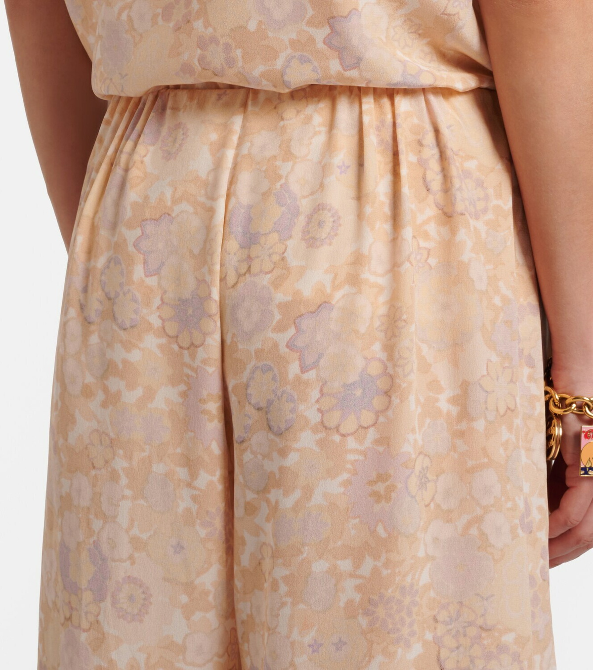 Chloé Floral ruffled silk wide-leg pants