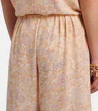 Chloé Floral ruffled silk wide-leg pants