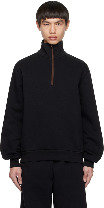 Photo: Acne Studios Black Half-Zip Sweatshirt