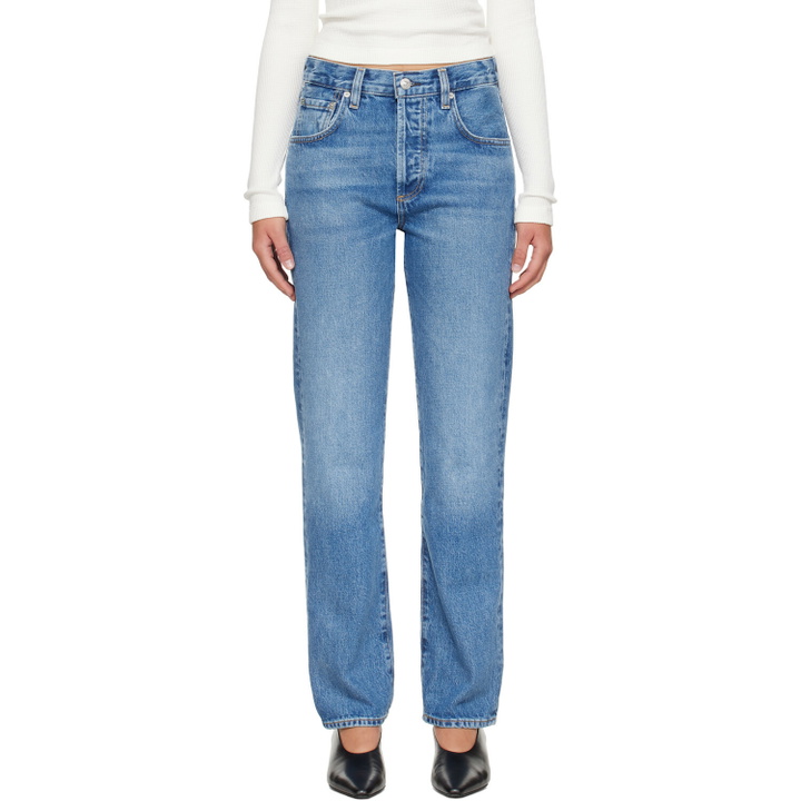 Photo: Citizens of Humanity Blue 90s High Rise Straight Jeans