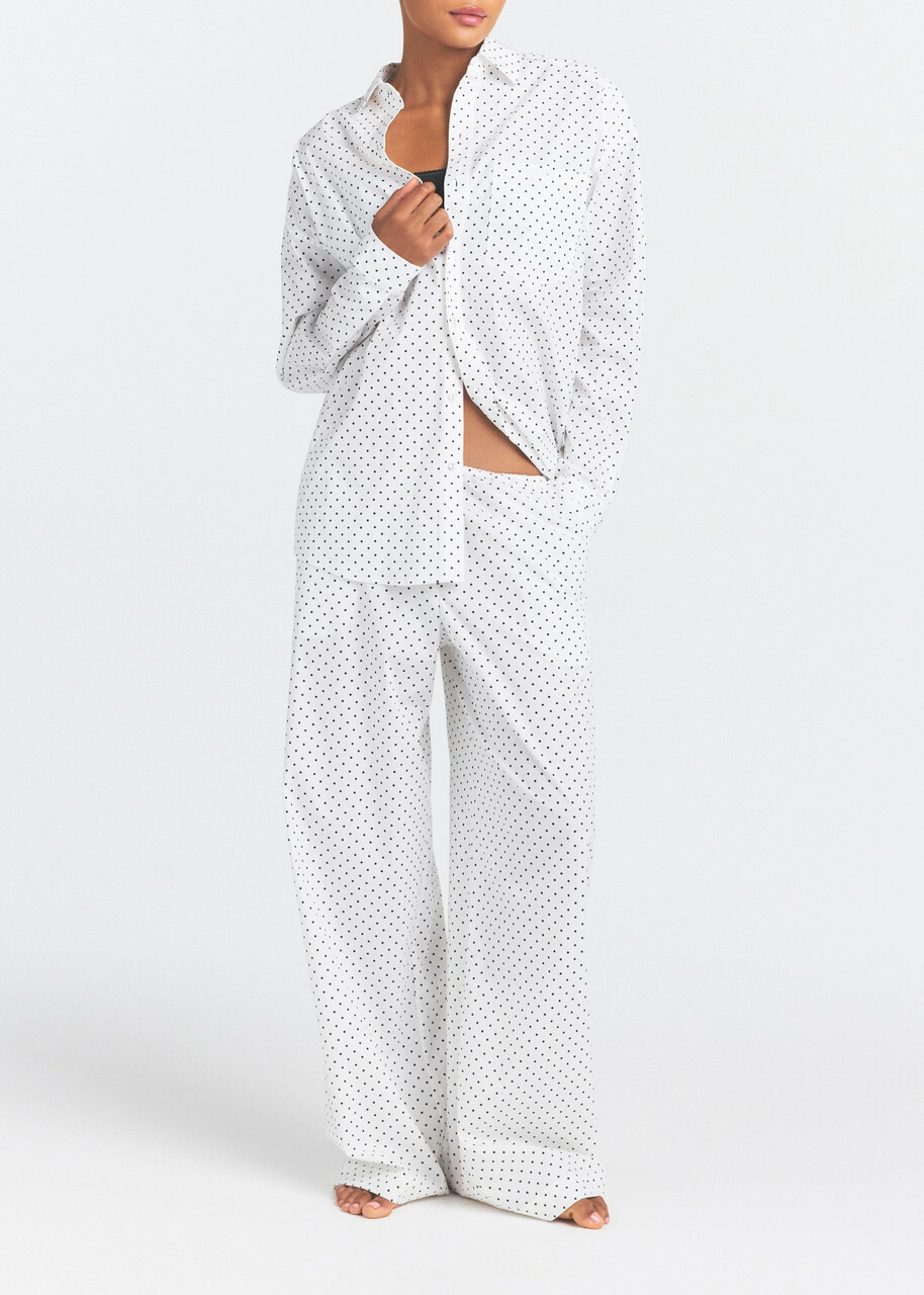 Skims Oversized Cotton-poplin Sleep set Black And White