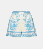 Versace Underwater Barocco cotton poplin shorts