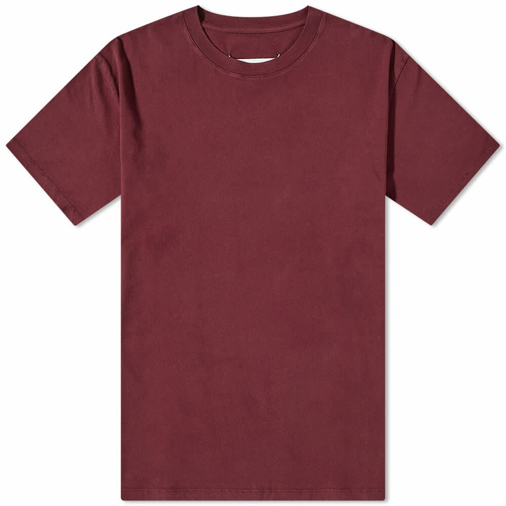 Photo: Maison Margiela Men's Classic Garment Dyed T-Shirt in Burgundy