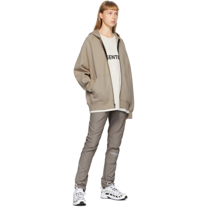 Essentials Taupe Full Zip Raglan Hoodie