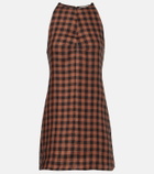 Asceno Antigua gingham linen minidress
