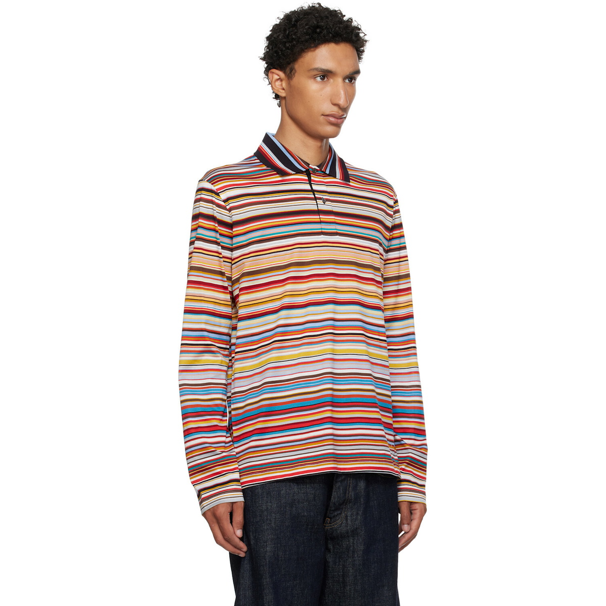 Paul Smith Multicolor 'Signature Stripe' Long Sleeve Polo