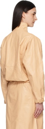 ALAÏA Beige Calfskin Windbreaker Jacket