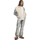 Off-White Off-White & Gray Wool Denim Relaxed Varsity Jacket
