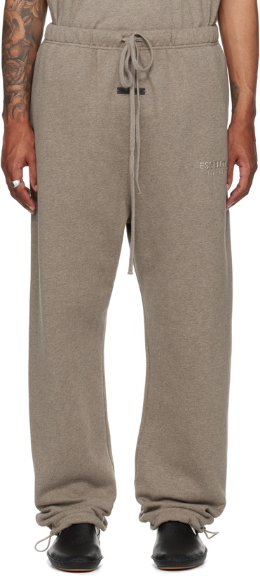 Photo: Fear of God ESSENTIALS Brown Relaxed Fleece Sweatpants
