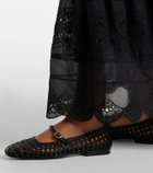 Souliers Martinez Paris woven leather Mary Jane flats