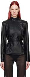 Ludovic de Saint Sernin Black Wrap Leather Jacket