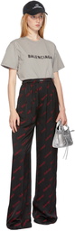 Balenciaga Black & Red Logo Lounge Pants