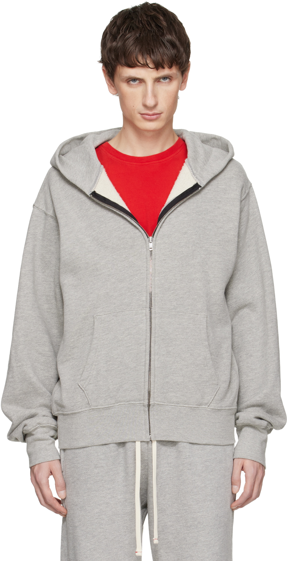 Les Tien Gray Heavyweight Zip Hoodie Les Tien
