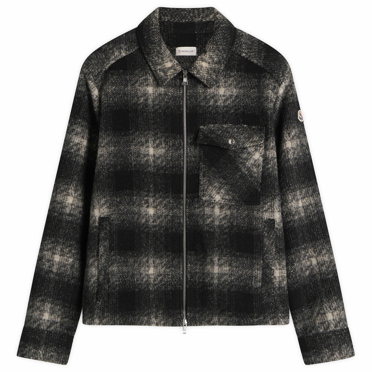 Moncler Men's Check Shirt Jacket in Black