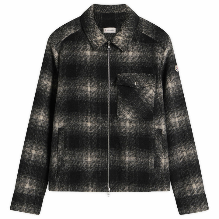 Photo: Moncler Men's Check Shirt Jacket in Black