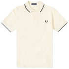 Fred Perry Authentic Men's Slim Fit Twin Tipped Polo Shirt in Ice Cream