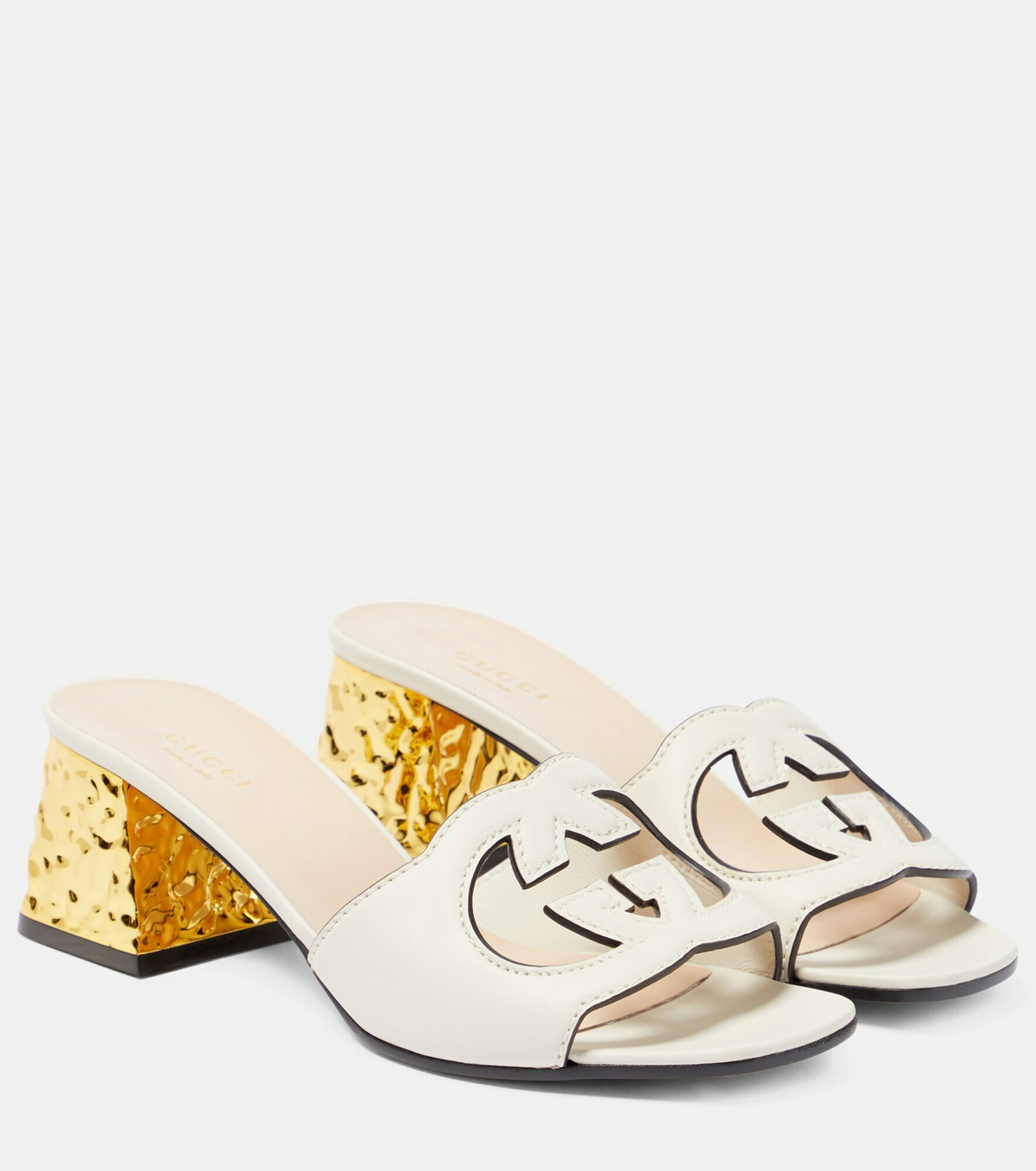 Gucci - Interlocking G cutout leather sandals Gucci Gucci - Interlocking G cutout leather sandals Gucci