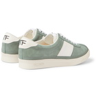 TOM FORD - Bannister Leather-Trimmed Suede Sneakers - Gray