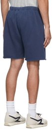 Les Tien Blue Snap Front Shorts