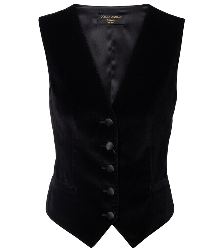 Photo: Dolce&Gabbana Cotton and silk-blend velvet vest