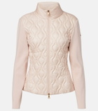 Moncler Down-paneled cotton cardigan
