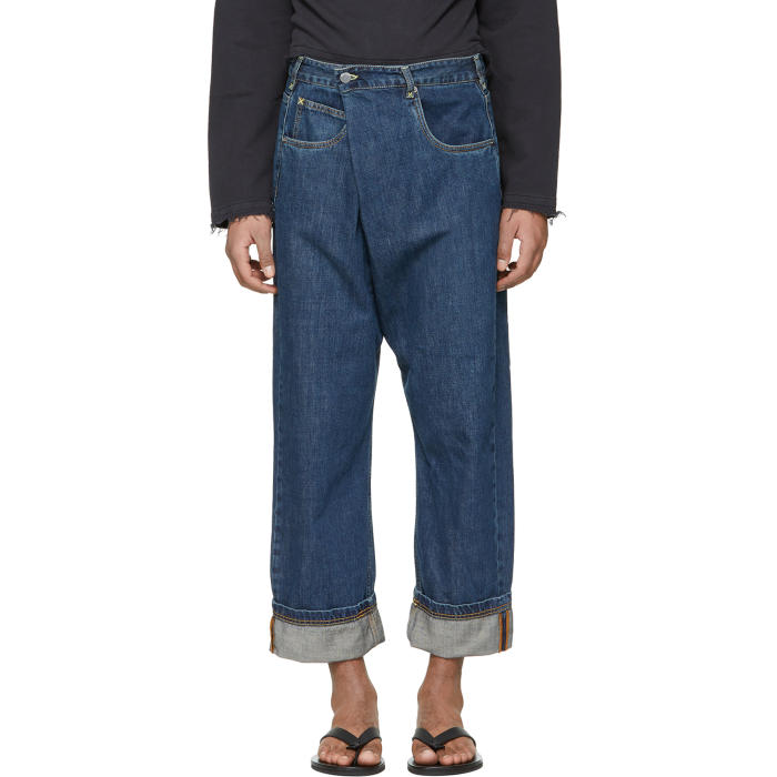 JW Anderson Indigo Fold Front Jeans JW Anderson