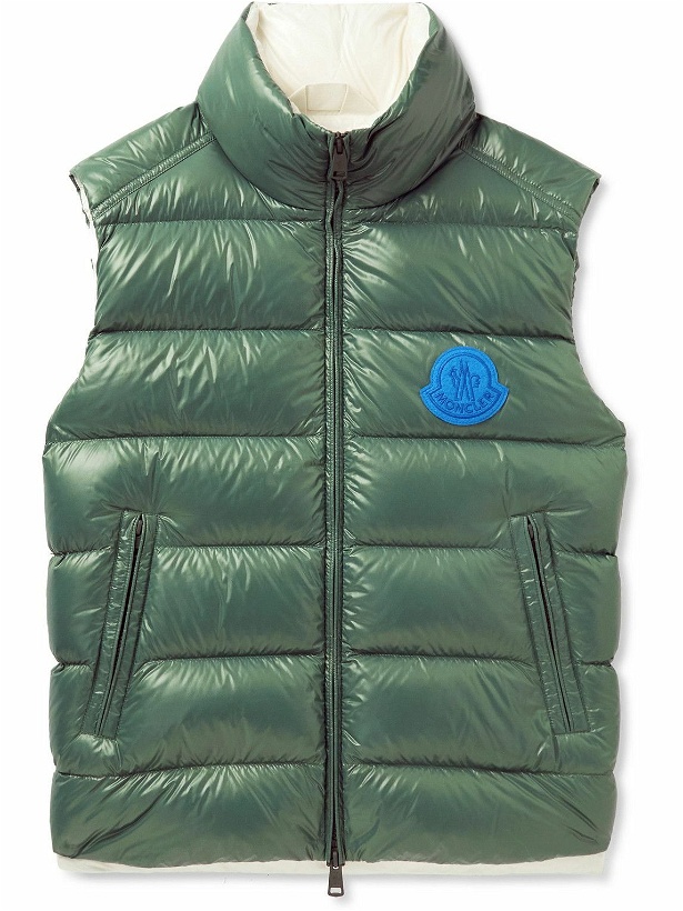 Photo: Moncler - Parke Logo-Appliquéd Quilted Shell Down Gilet - Green