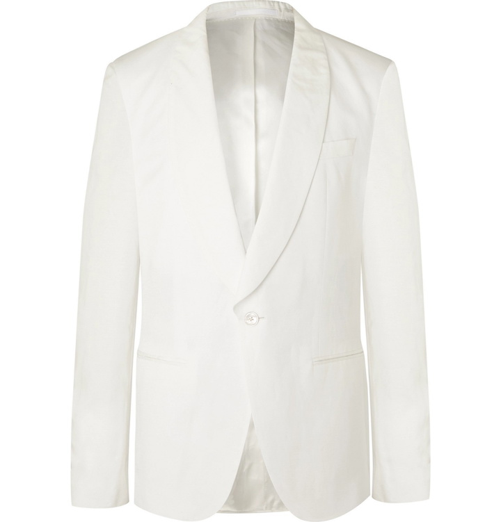 Photo: Hugo Boss - Howan Slim-Fit Lyocell and Linen-Blend Tuxedo Jacket - White