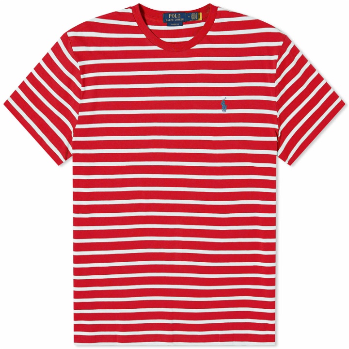 Photo: Polo Ralph Lauren Men's Stripe T-Shirt in Red/White