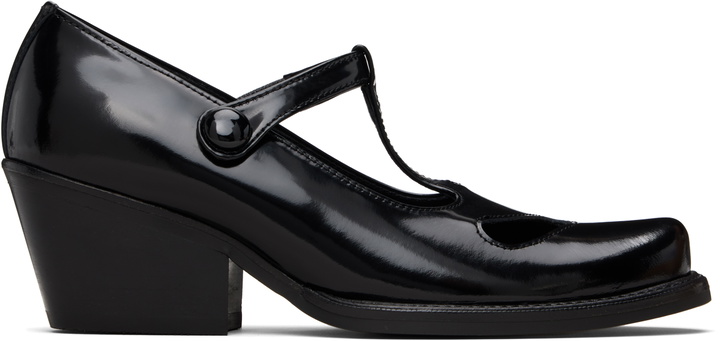 Photo: OPEN YY Black Western Cutout Mary Jane Heels