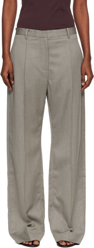 Photo: St. Agni Gray Oupa Pintuck Trousers