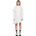 SJYP White Asymmetric Frill Shirt Dress