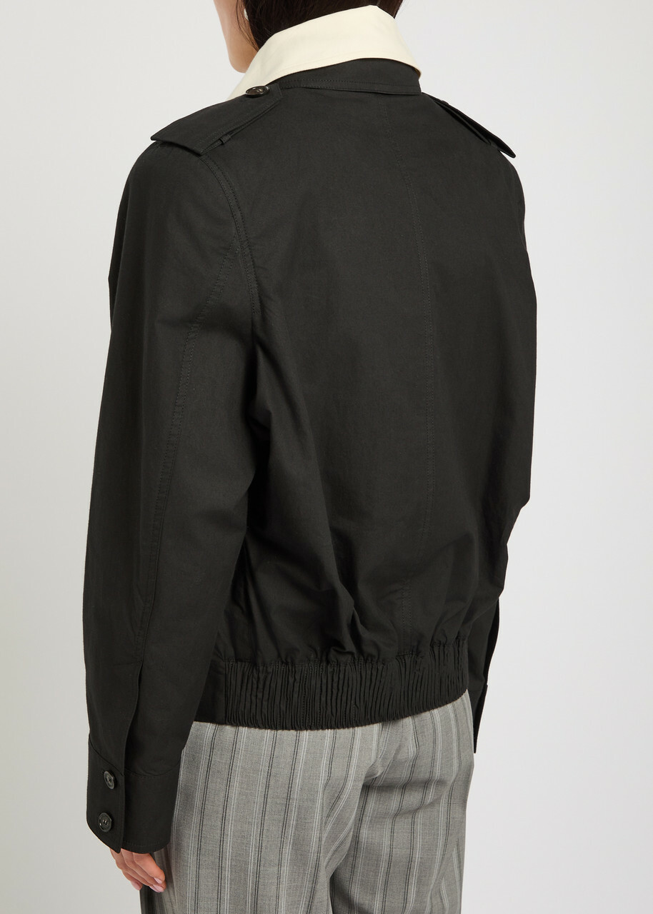Stella Mccartney Double-layered Cotton-poplin Jacket Black