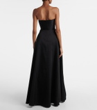 Roland Mouret Pleated taffeta corset gown