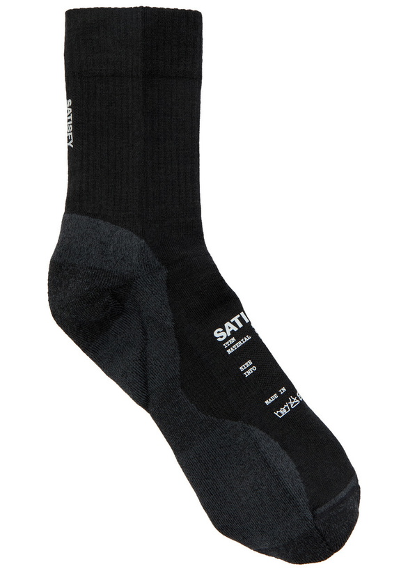 Photo: Satisfy Melange-knit Merino-blend Socks Black