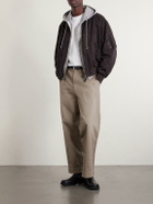 A.PRESSE - Wide-Leg Cotton-Twill Trousers - Neutrals