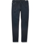 Brunello Cucinelli - Slim-Fit Distressed Stretch-Denim Jeans - Men - Navy