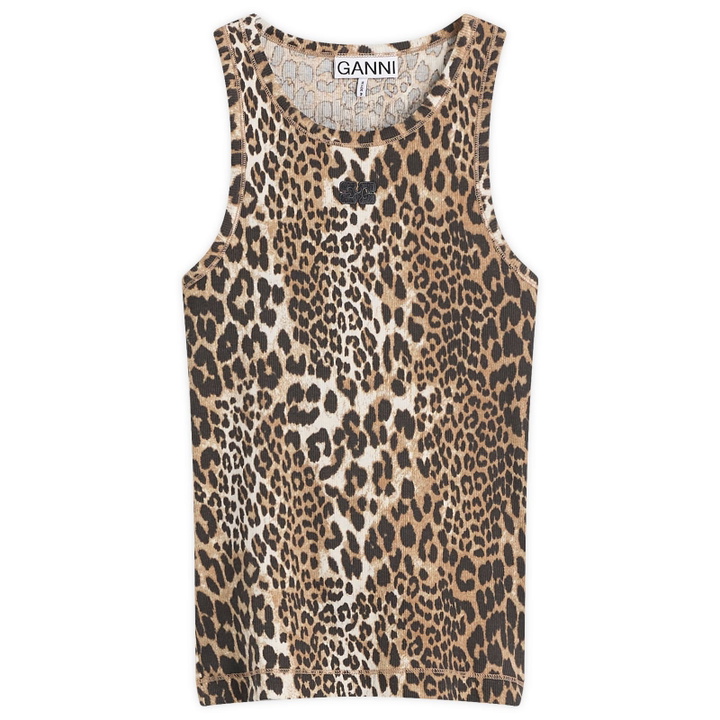 Photo: GANNI Women's Rib Tank Top in Leopard