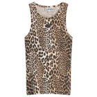 GANNI Women's Rib Tank Top in Leopard