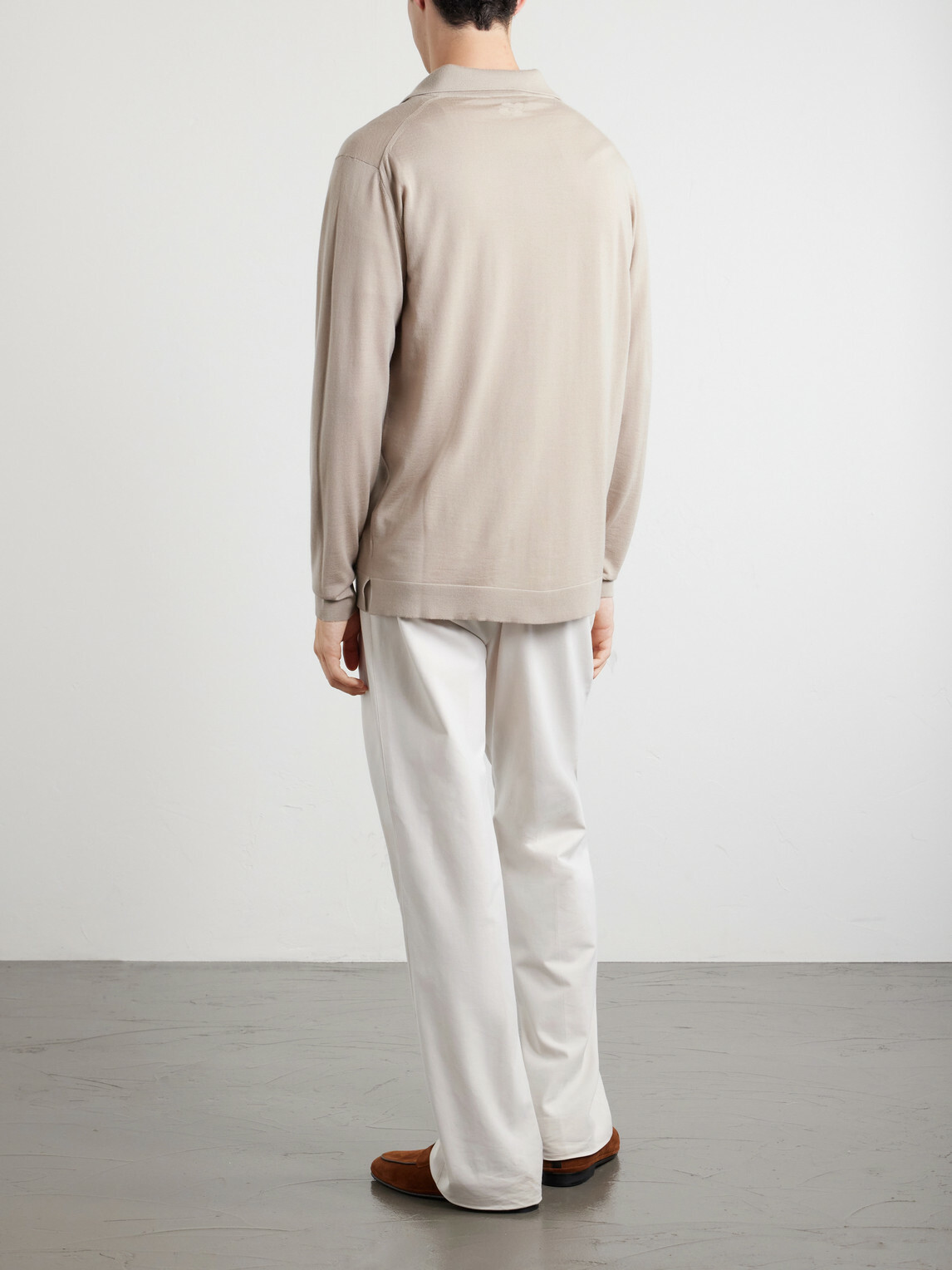 Lardini - Virgin Wool Polo Shirt - Neutrals