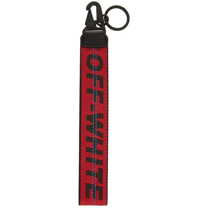 OFF WHITE Designer Lanyard Keychain Industrial Clear/Pink with Red ZipTie  NEW