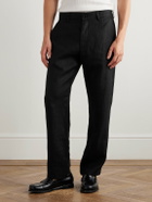 NN07 - Aden 1454 Straight-Leg Linen Suit Trousers - Black