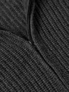 Nili Lotan - Ribbed-Knit Zip-Up Cardigan - Gray