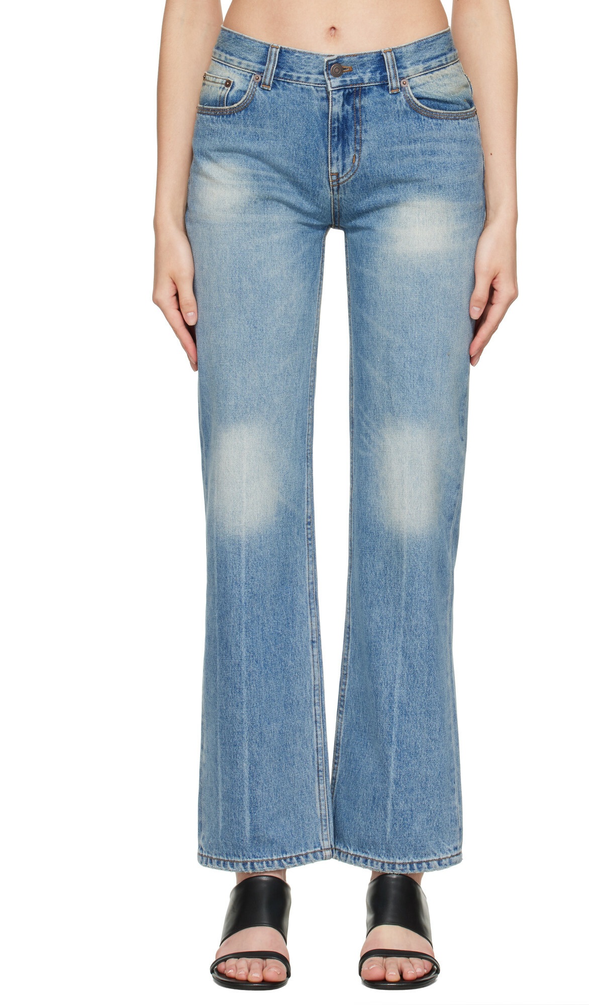 TONYWACK Blue Low-Rised Straight Classic Jeans
