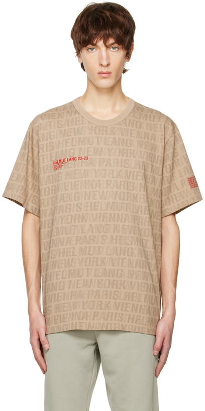 Photo: Helmut Lang Tan Printed T-Shirt