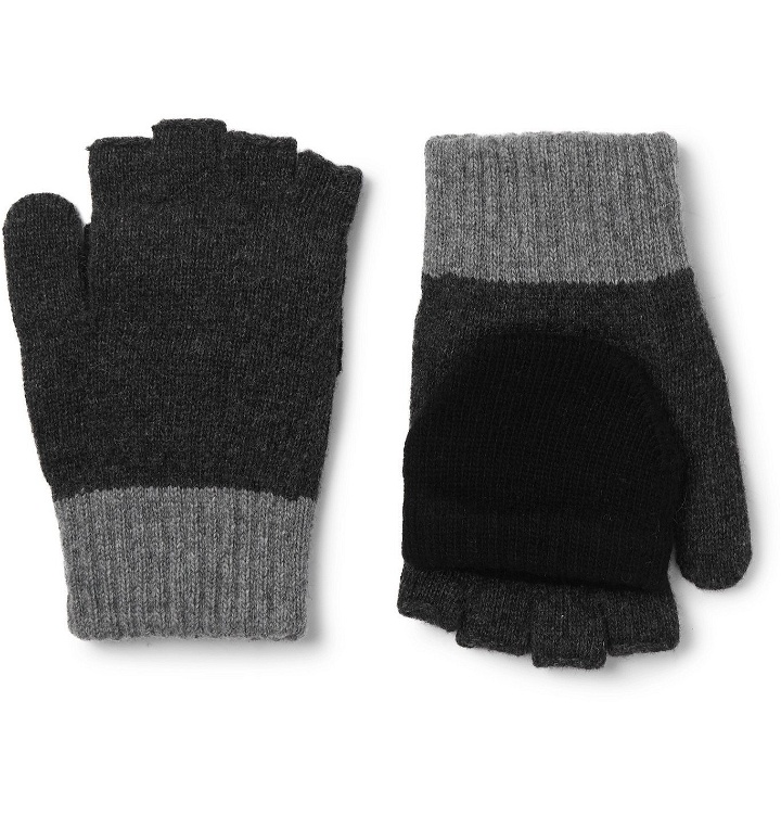 Photo: Oliver Spencer - Wool-Blend Fingerless Gloves - Gray