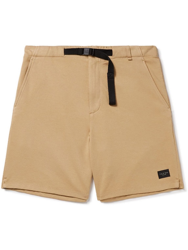 Photo: Rag & Bone - Future Staples Perry Wide-Leg Belted Organic Cotton-Jersey Shorts - Brown