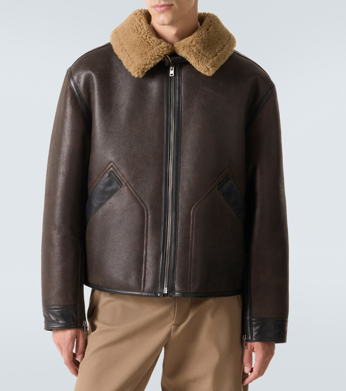 Lemaire Shearling-lined leather jacket