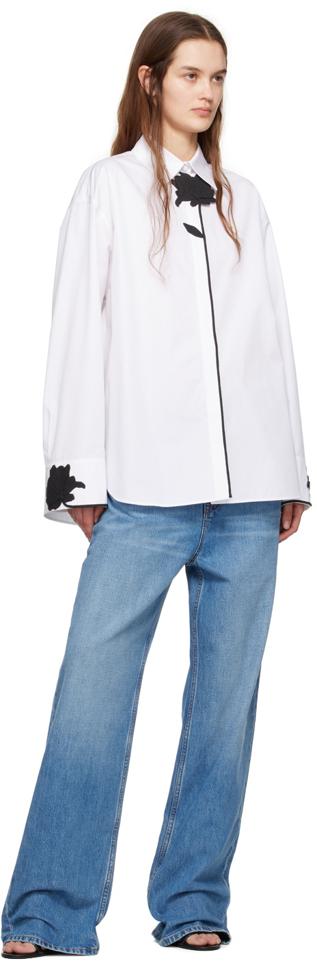 VALENTINO ヴァレンティノ ローズ シャツ 38 ホワイト フラワー VALENTINO ヴァレンティノ ローズ シャツ 38 ホワイト フラワー